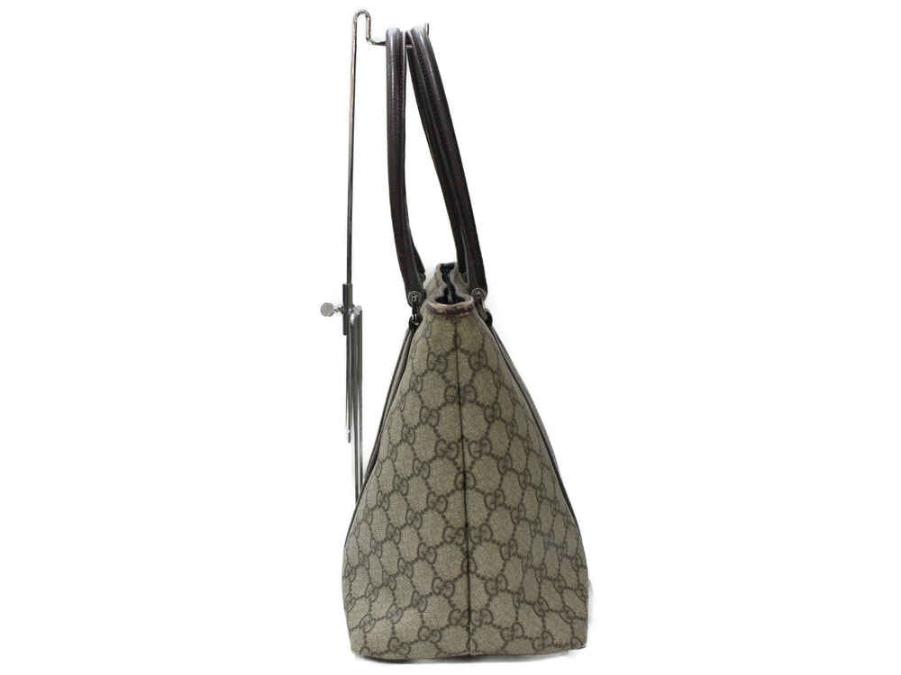 Gucci Brown Bag Beige Tote GG Supreme Canvas